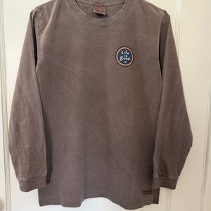 Life Is Good Boys Long Sleeve Jake and Rocket Graphic Tee Size L(12) Brown/Taupe